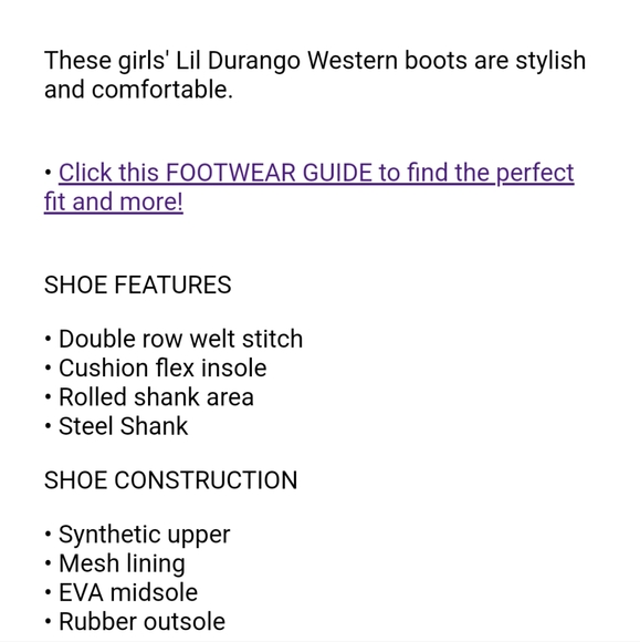 Kids 8" Durango Western Boots - Picture 5 of 10